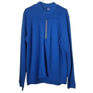 IBEX Merino Wool Cycling Jersey Blue Full Zip Long Sleeve Size XL